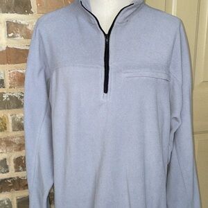 SEVEN APPAREL Mens Gray 1/4 Zip Fleece Pullover Black Zip Toggle Waist Sz M
